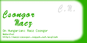 csongor macz business card